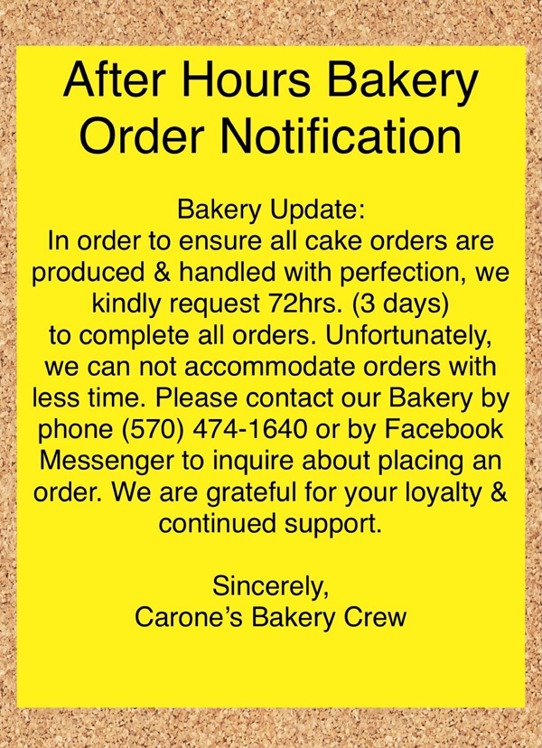 Bakery Notification